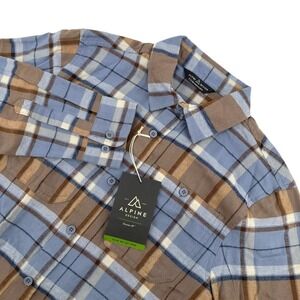 Alpine Design Mens Size S Mount Evans Smokey Slate Flannel Long Sleeve Shirt NWT